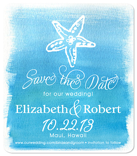 "Starfish Beachy Bliss" Save the Date Magnet